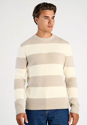 Tröja - Rib knitted block stripe knit
